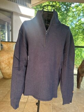 Classic Men's Navy 1/4” zippered Sweater